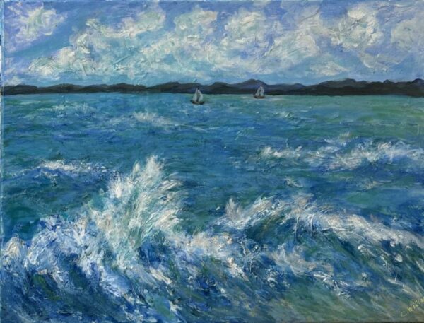 Van Gogh Sea. Acrylic on linen